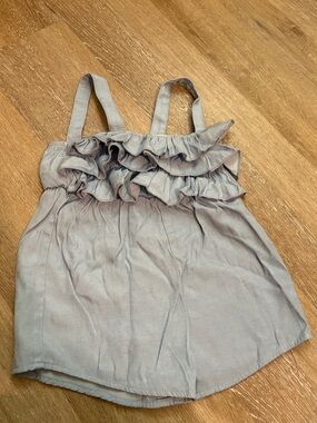 Ruffled Sleeveless Romper - Light Blue